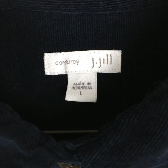 J JILL Corduroy Shirt Shacket Button Up Long Sleeve Ribbed Minimalist Size Large - Picture 6 of 9